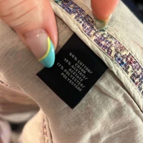 Lafayette 148 Blazer Pastel Rainbow Peplum Lightweight Pockets Textured Size 6 - Picture 8 of 9